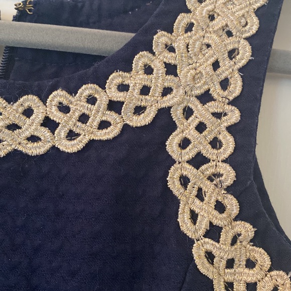 Lilly Pulitzer navy and gold girls dress 3T - Picture 2 of 7